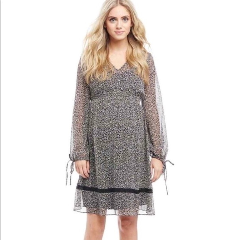 Floral chiffon maternity dress